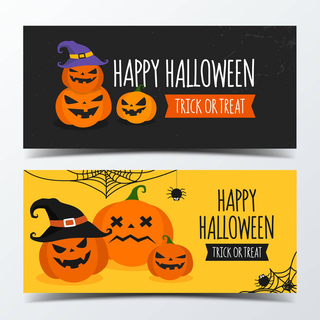 Halloween banneri suunnittelu malli koristella kurpitsa luoda vektori
 - Vektori, kuva