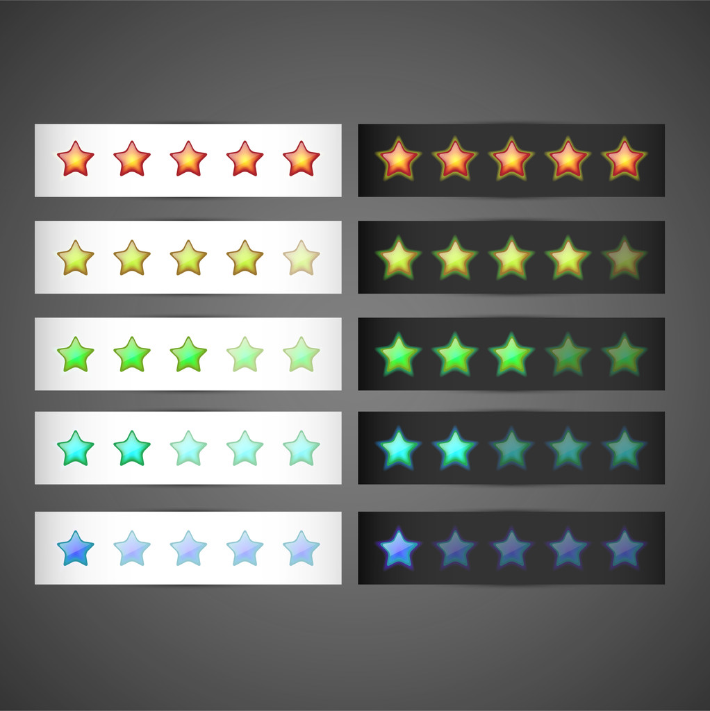 Set di stelle modello di rating, vettore
 - Vettoriali, immagini