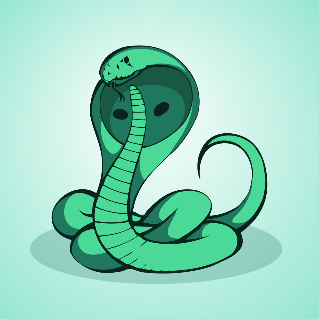 Green cobra,  vector illustration  - Vector, Image