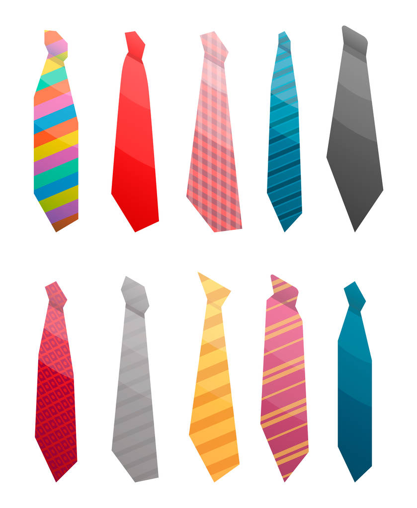Conjunto de iconos de traje de corbata, estilo isométrico
 - Vector, imagen