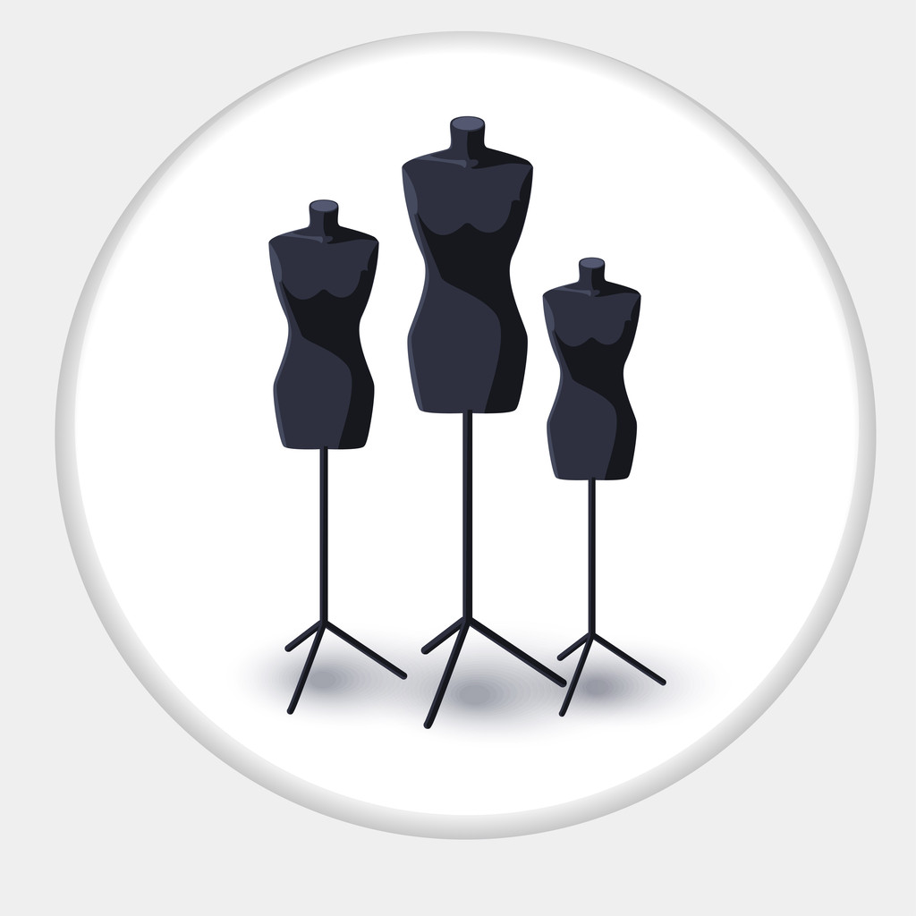 Illustration of black tailor's mannequin - Vector, Image