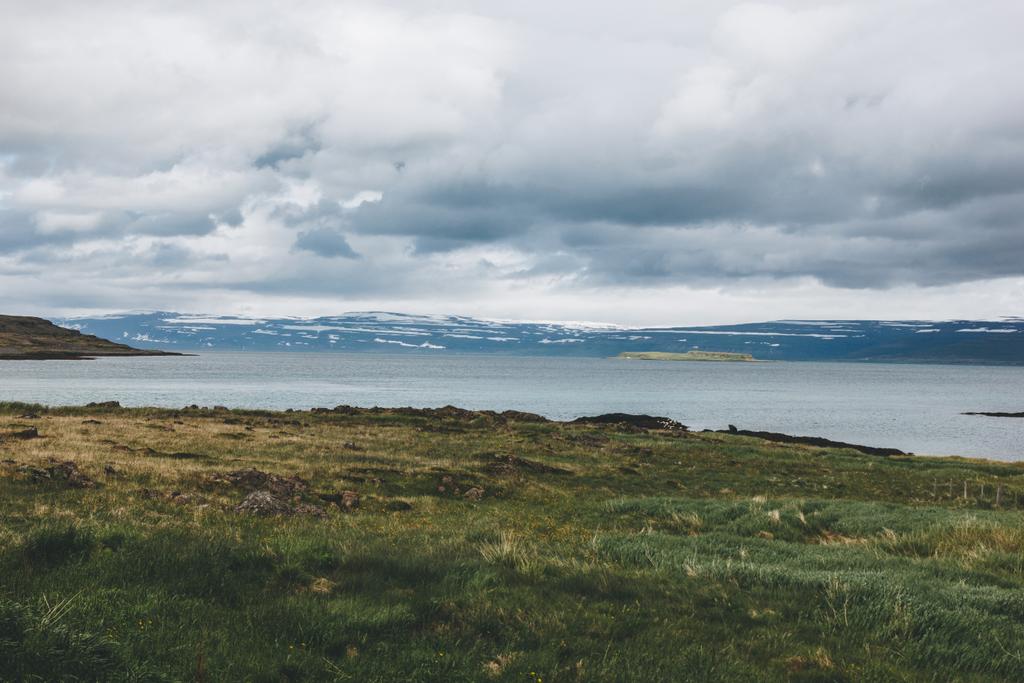 pittoresque avec de prairie verte sur grand lac en Islande
 - Photo, image