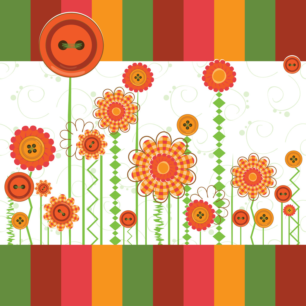 Tarjeta de invitación con flores
 - Vector, imagen