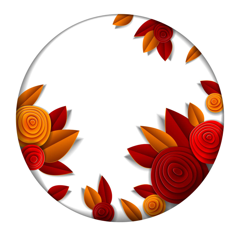 Outono flores e folhas belo fundo com espaço em branco cópia
  - Vetor, Imagem