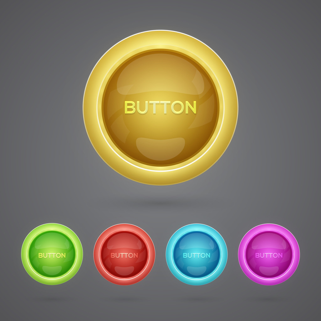 Conjunto de botones coloridos - Vector, imagen