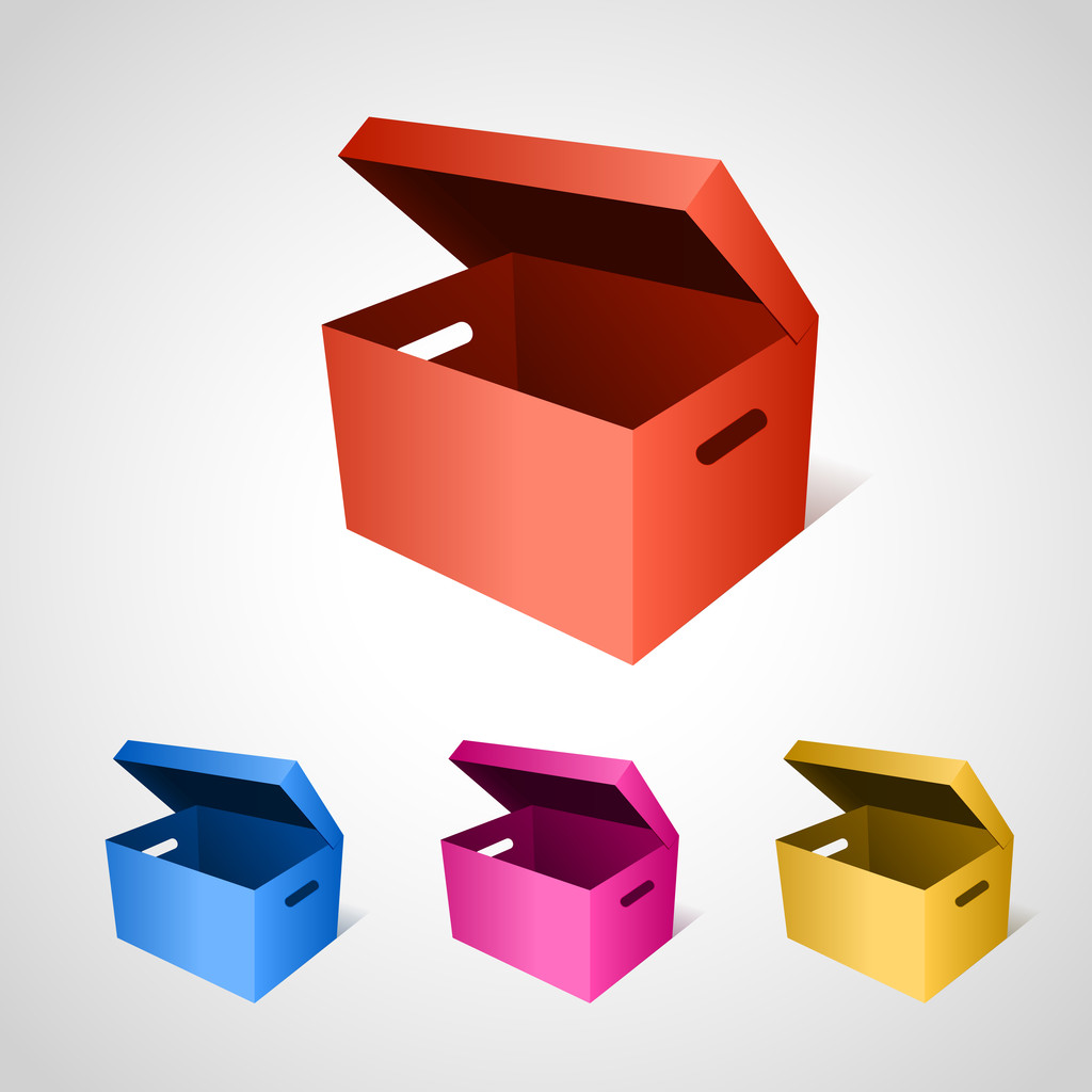 Vektor színes doboz készlet - Vektor, kép