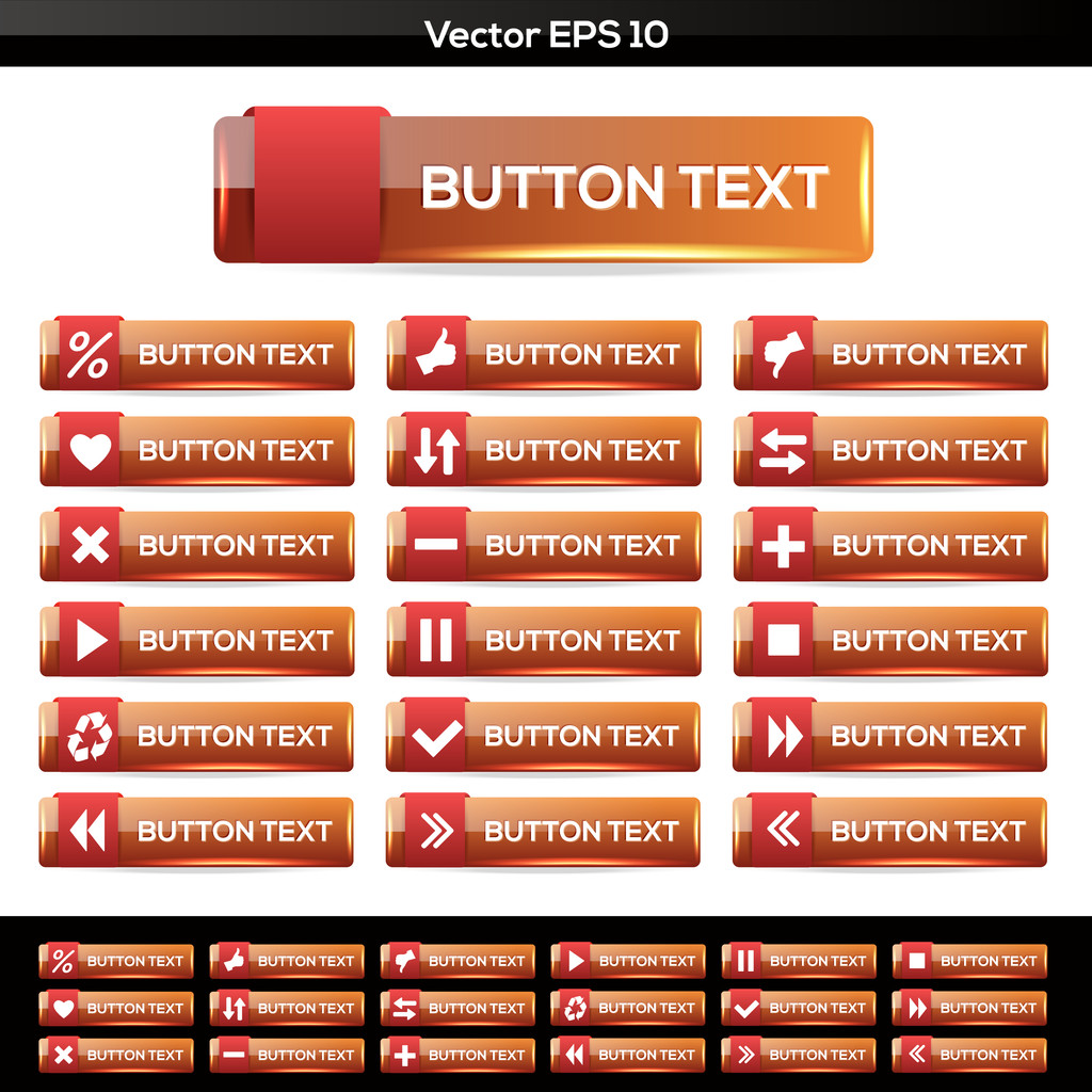 Set of vector icon buttons - Vector, Image
