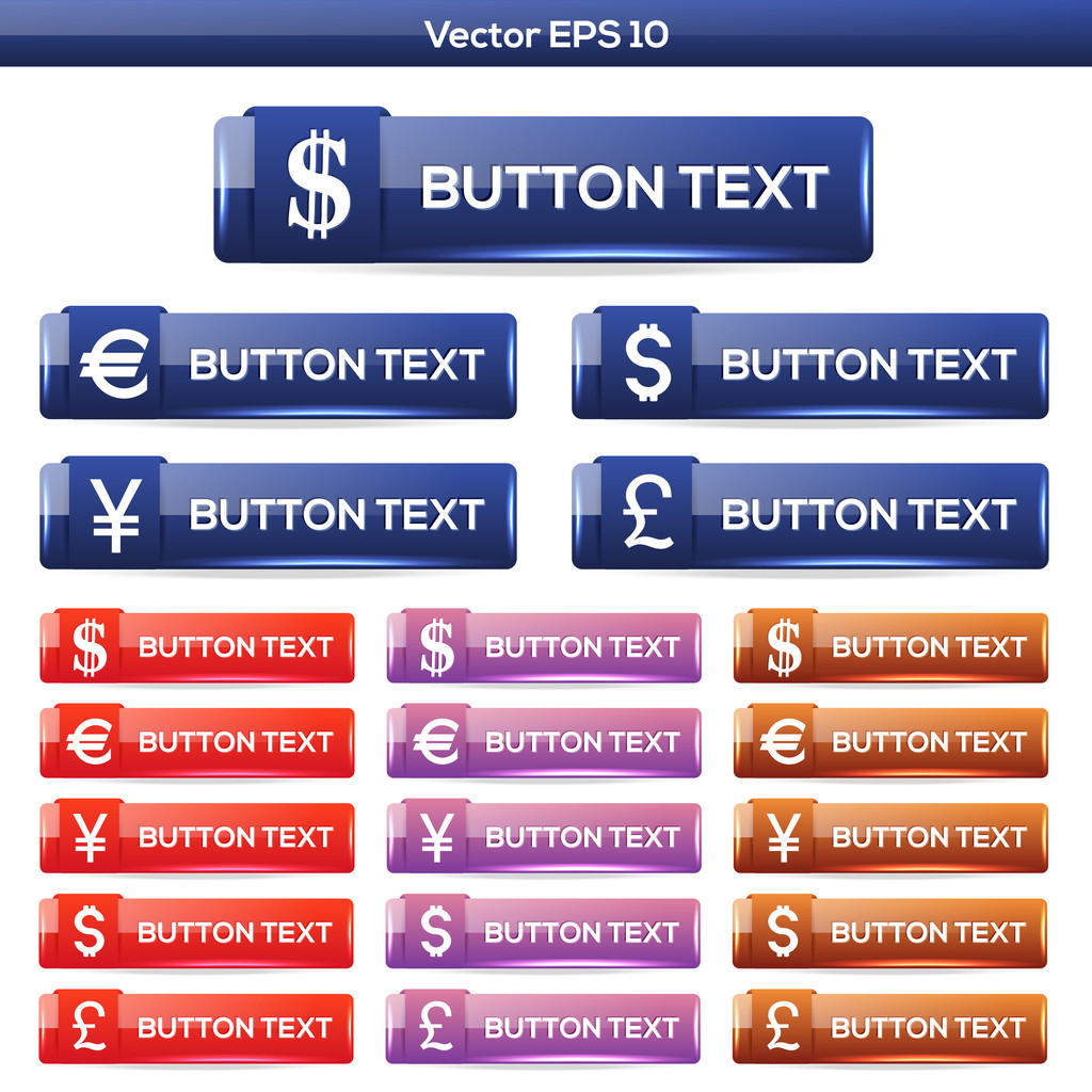 Conjunto de botones de icono de vector
 - Vector, Imagen