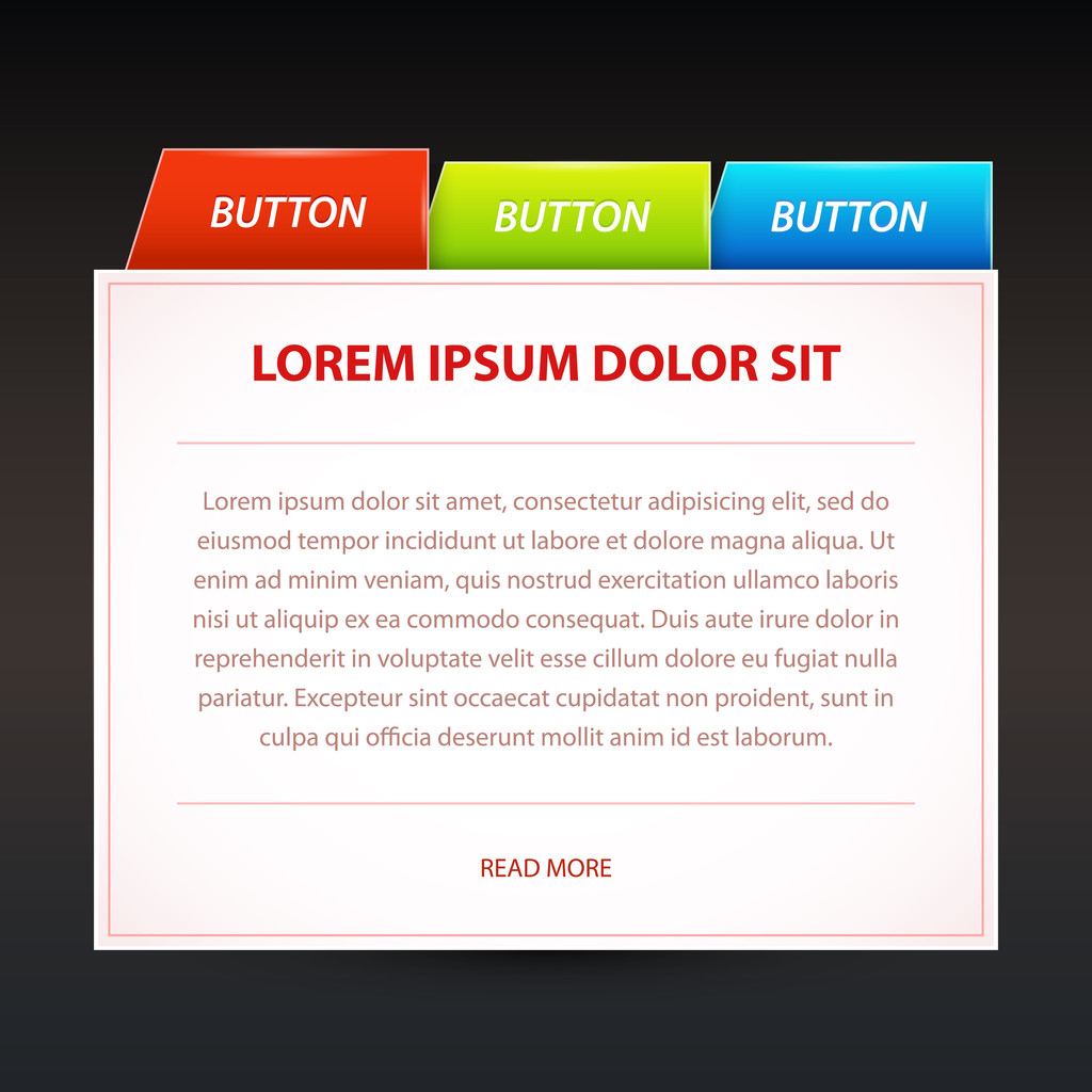Banner vetorial com botões
 - Vetor, Imagem