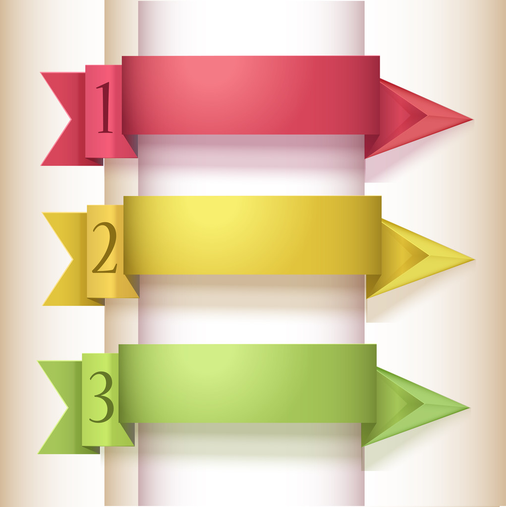 Colorful Origami Style Number Options Banner. Vector Illustration. - Vector, Image