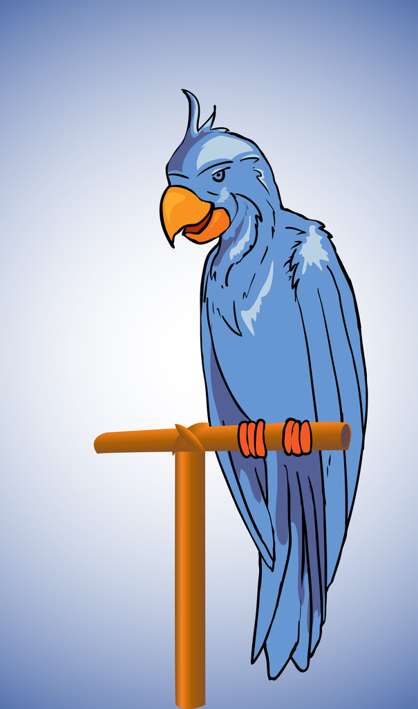 Blue parrot -vector illustration - Vector, Image