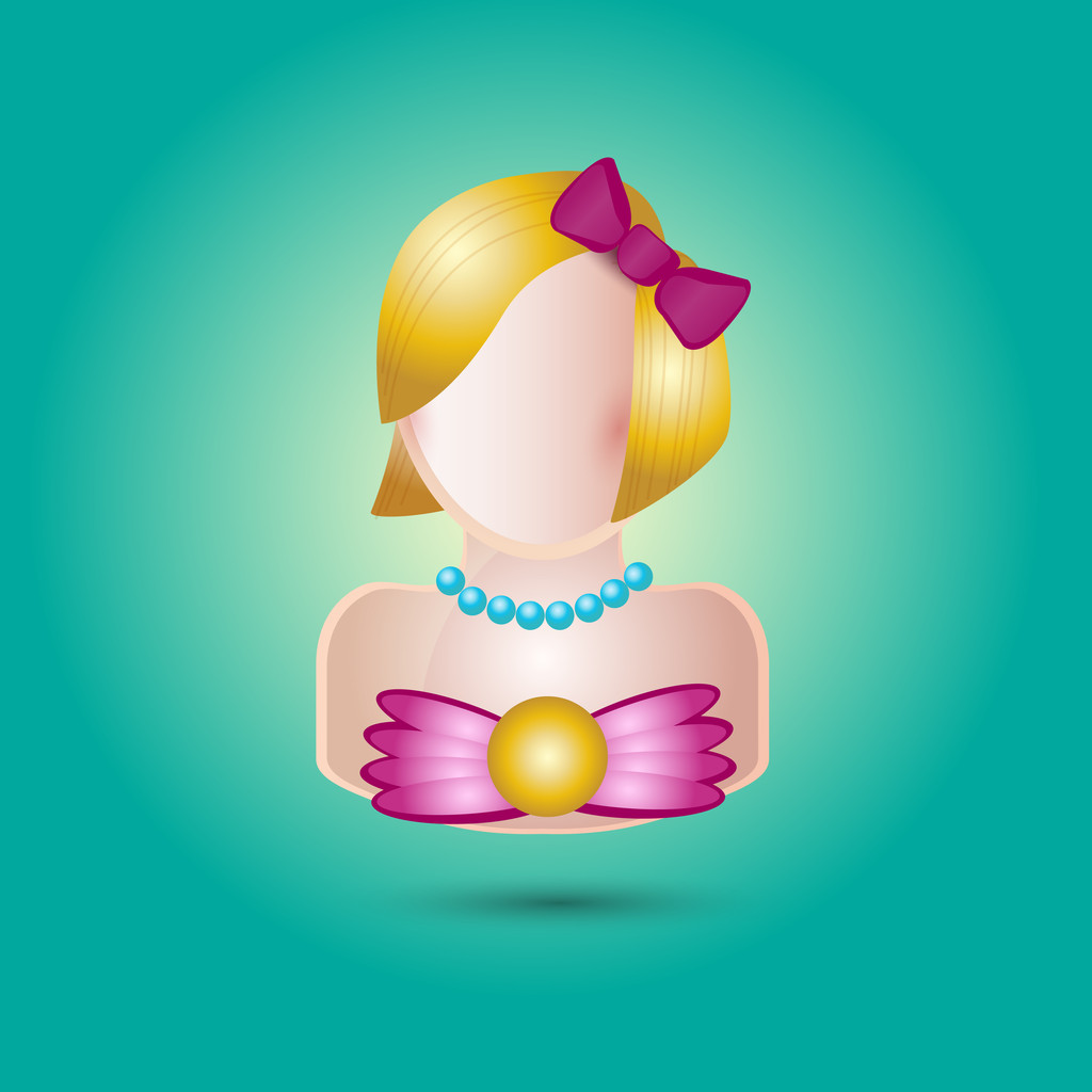 vetor ícone avatar feminino
 - Vetor, Imagem
