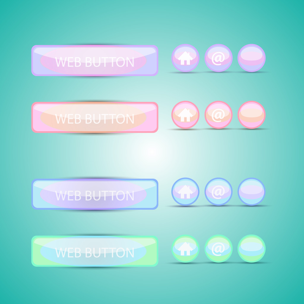 Set of web buttons, vector - Vector, Image