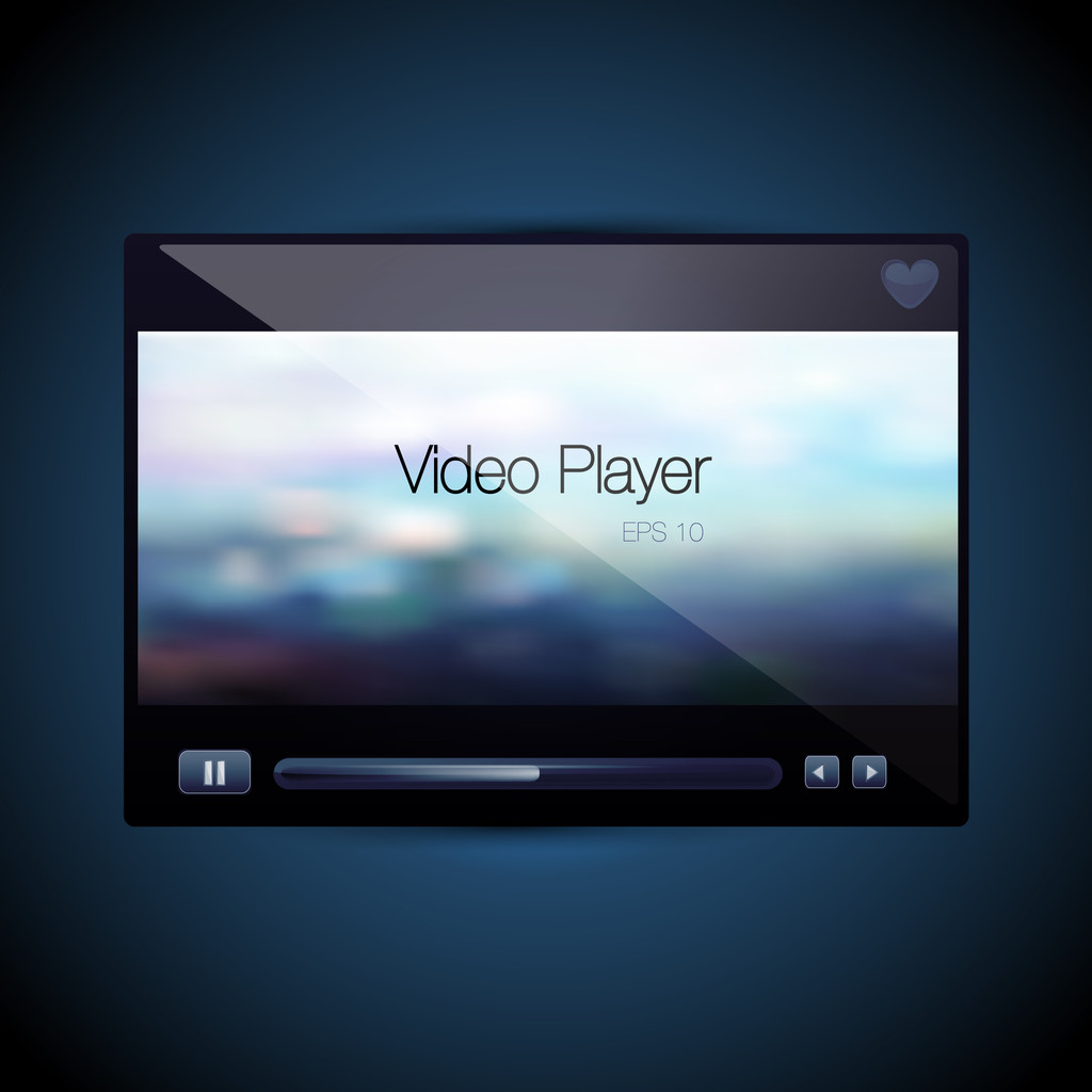 Vector video movie media player skin - Vector, Image