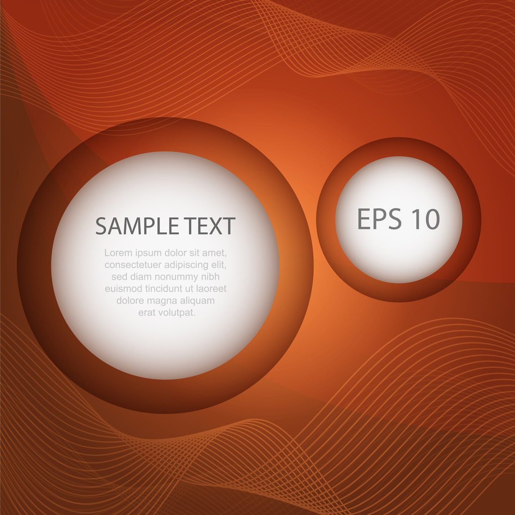 abstrakte Sequenz von Kreisen auf orangefarbenem Hintergrund für Designvektor - Vektor, Bild