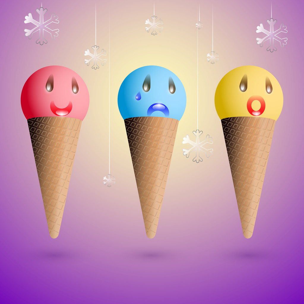 Ice cream emotions. Vector set. - Vector, Image