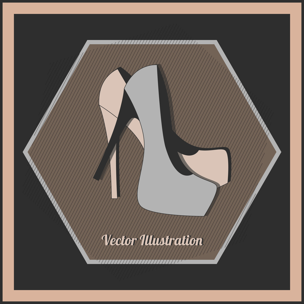 Мода женские туфли на высоком каблуке, вектор
 - Вектор,изображение
