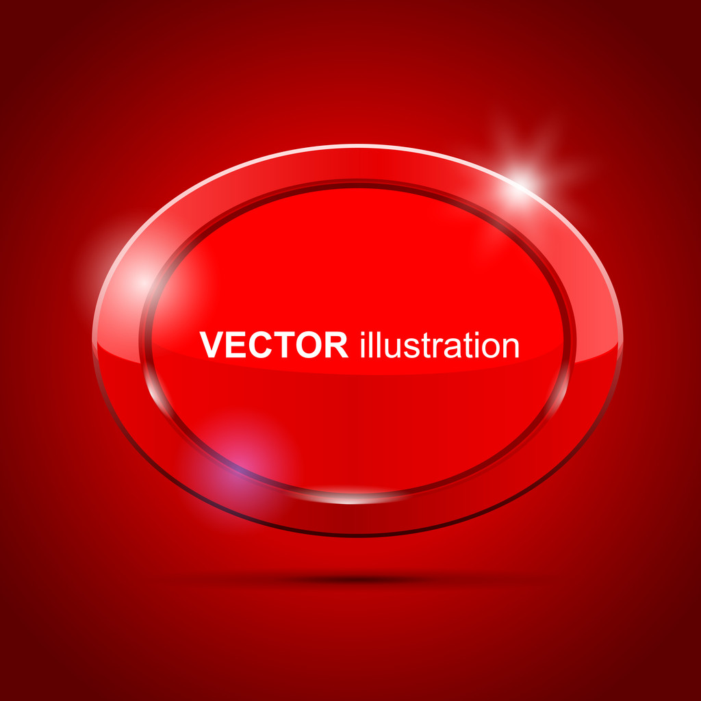 glanzend rood ronde banner, vector - Vector, afbeelding