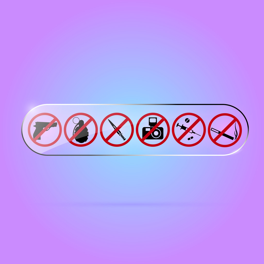 Vector set of prohibited signs. - Vector, Image