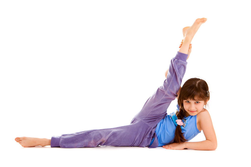 meisje gymnast, geïsoleerd - Foto, afbeelding