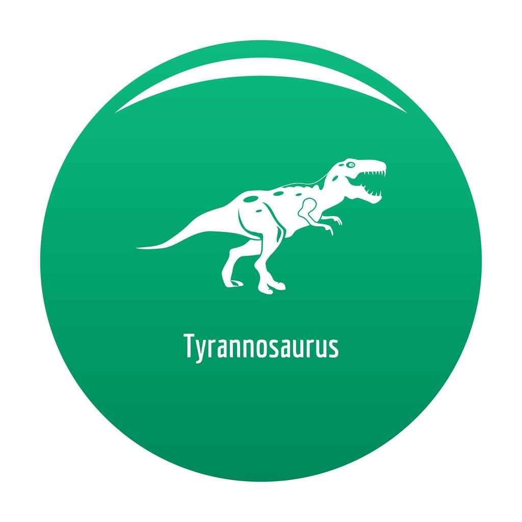 Tyrannosaurus icon vector green - Vector, Image