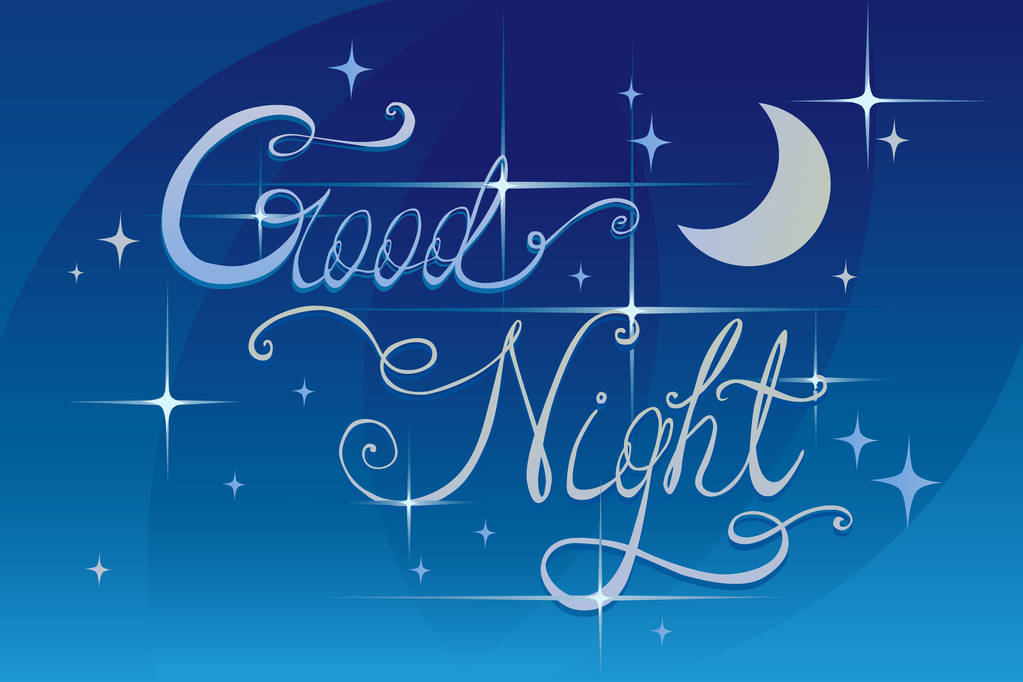 Gute-Nacht-Schriftzug - Vektor, Bild