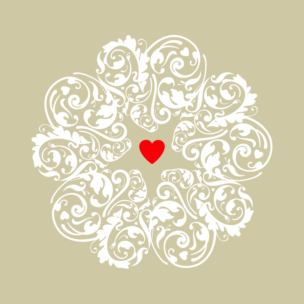 Circle heart ornament - Vector, Image