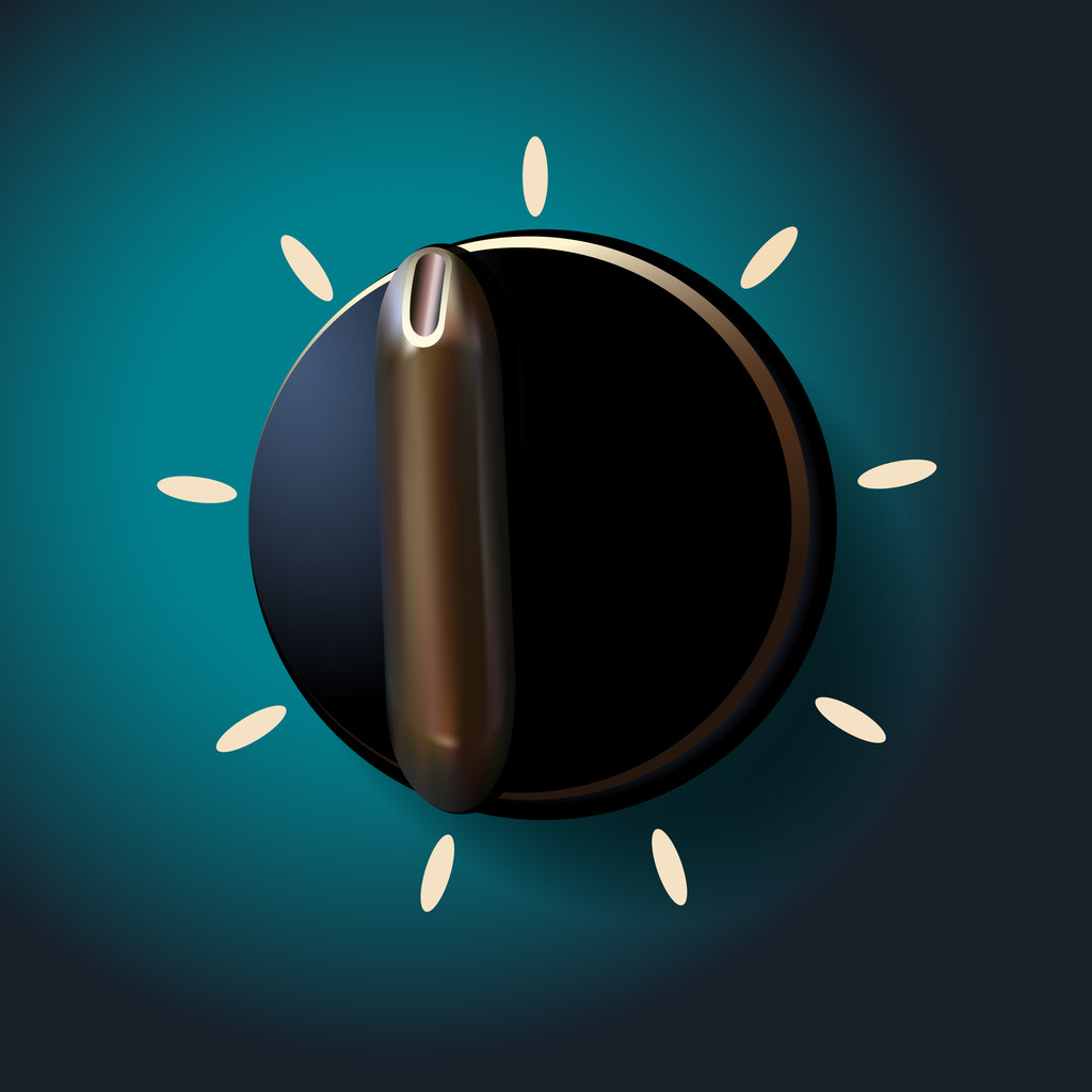 Black round switch. Vector illustration. - Vector, Image