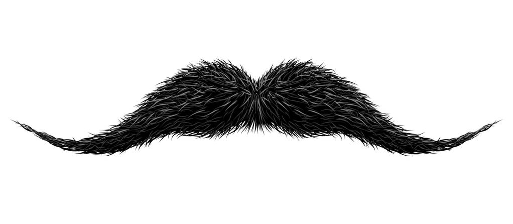 Mustaches para barbería o Carnaval de Mustache. Mustache victoriano negro vintage detallado aislado en blanco
 - Vector, imagen