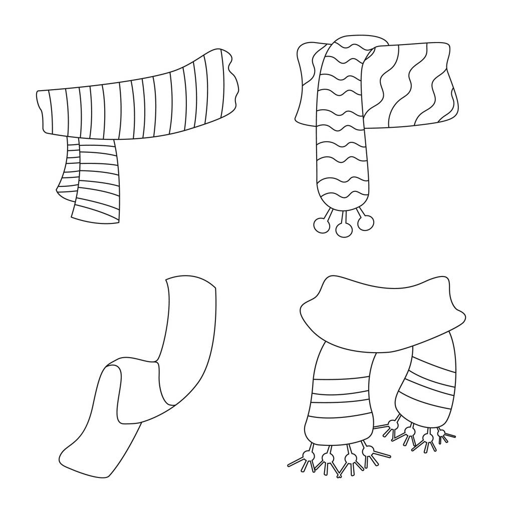 Векторный дизайн логотипа шарфа и шали. Коллекция векторной иконки шарфа и аксессуаров для склада
. - Вектор,изображение