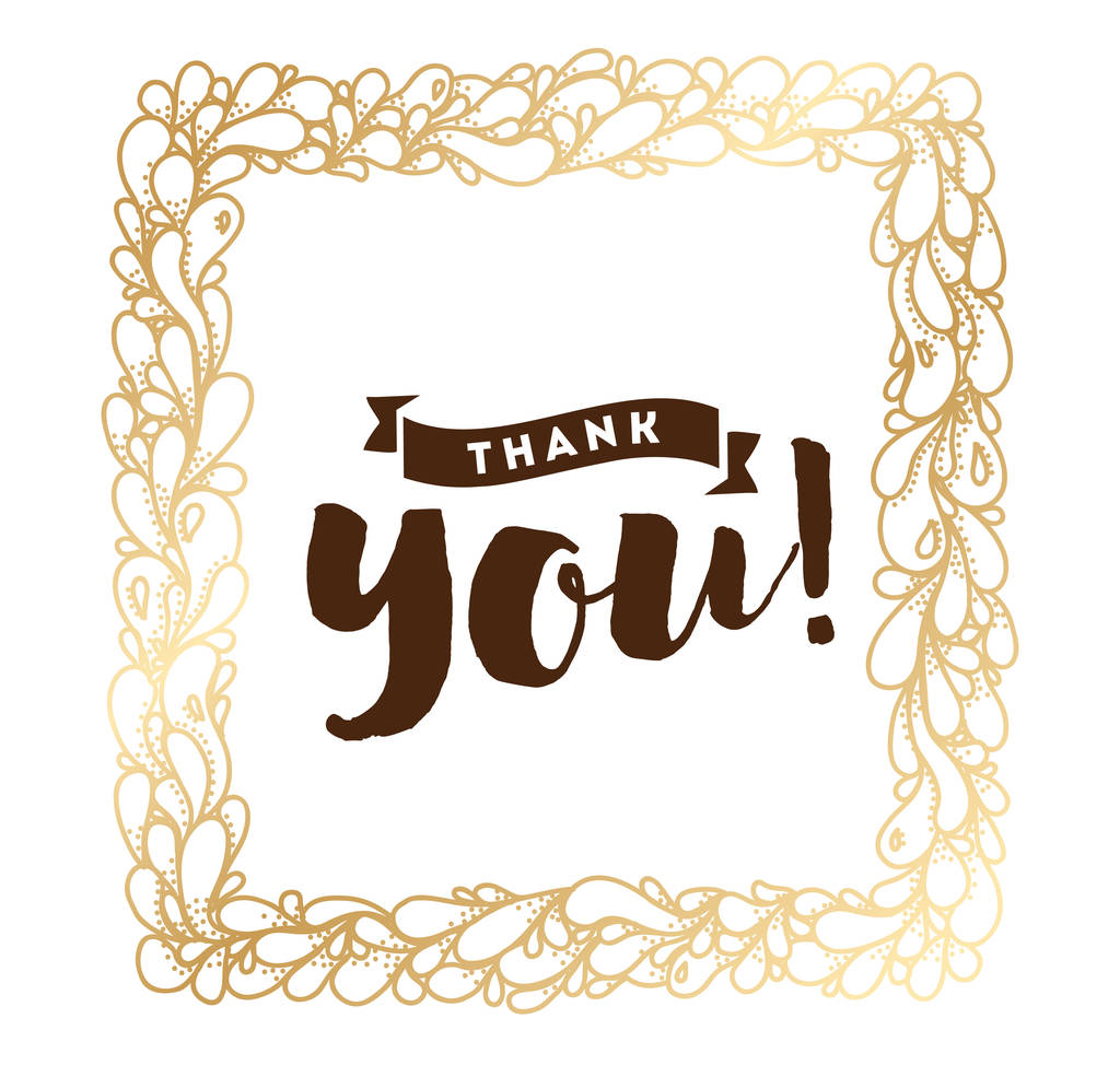 Thank you. Typography for poster, invitation, greeting card or t-shirt. Vector lettering, inscription, calligraphy design. Text background - Vector, Image