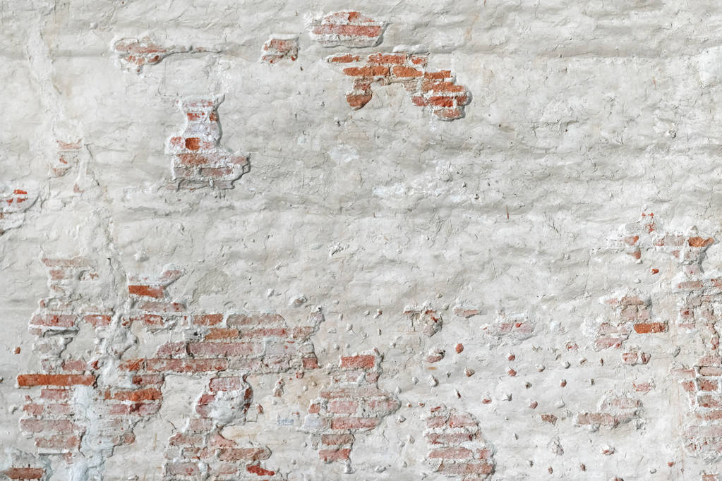 Hnědá cihlová zeď za bílý Štuk, pozadí, textura - Fotografie, Obrázek