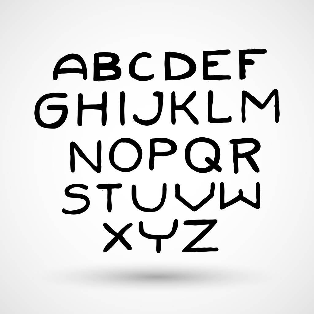 Fekete Marker betűtípus egyszerű stílusban - Vektor, kép