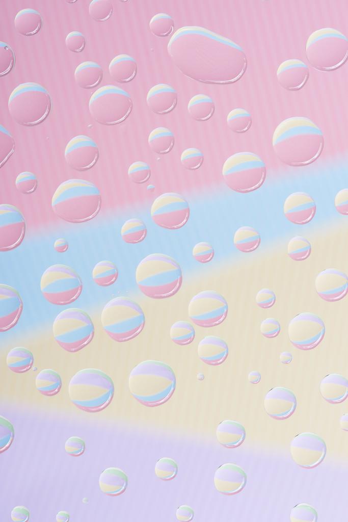 close-up view of transparent water drops on abstract background - Photo, Image