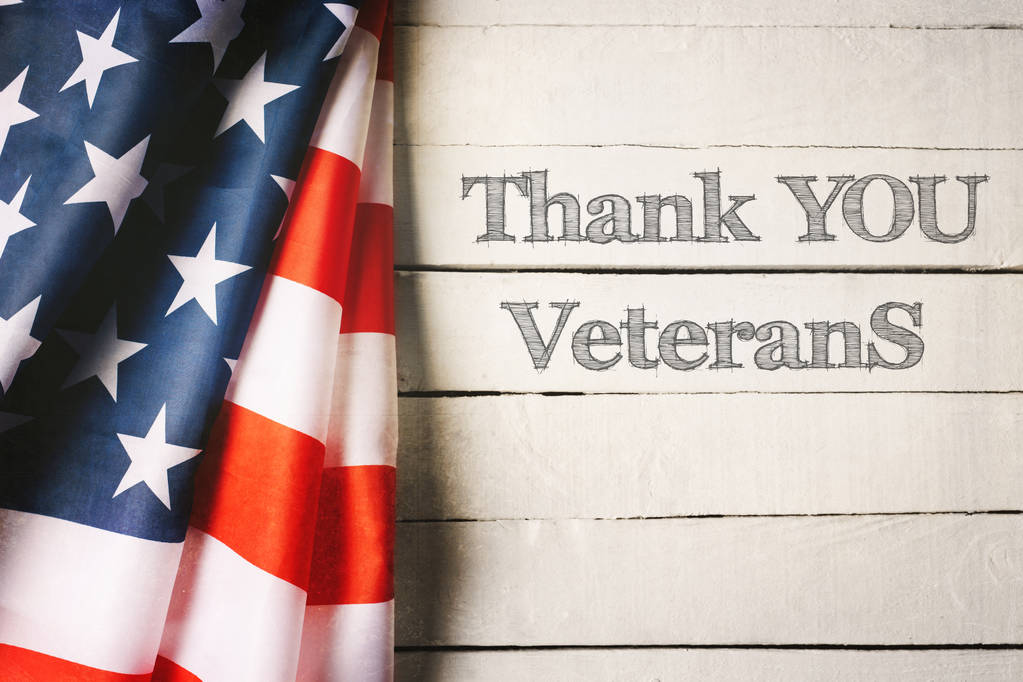 Amerika Birleşik Devletleri Veteran Günü için vintage bayrağı - Fotoğraf, Görsel