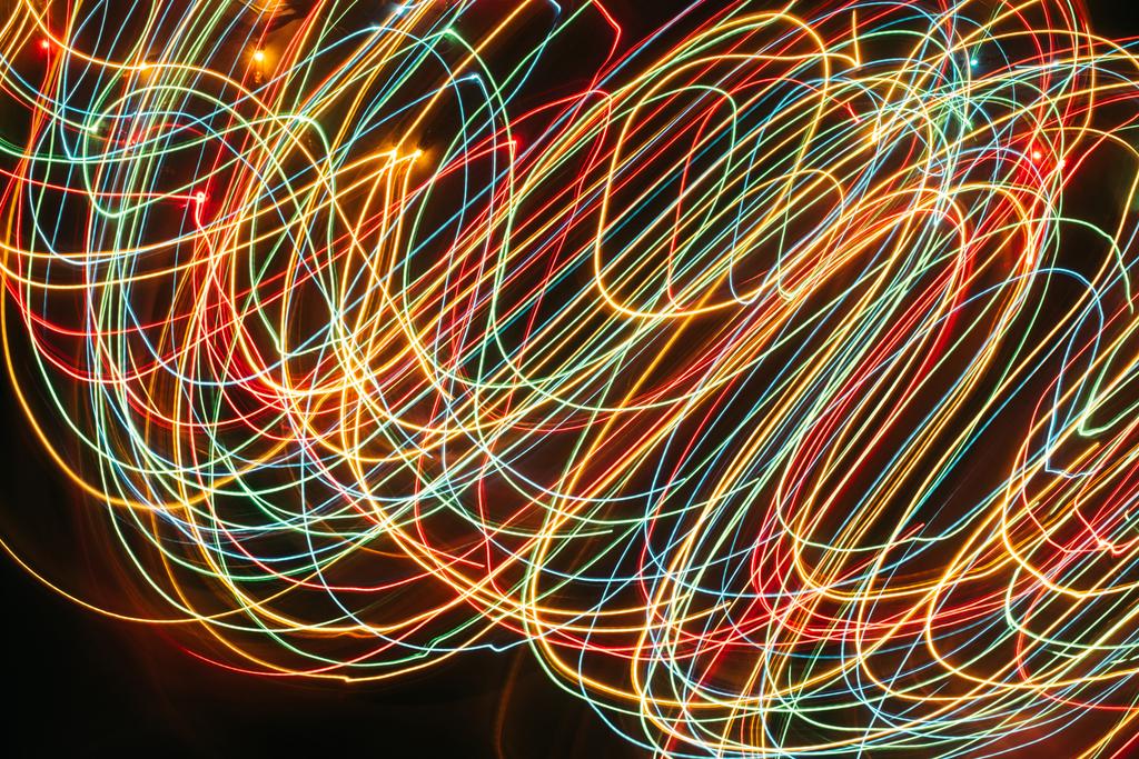 világos garland fények a hosszú expozíció, karácsonyi concept - Fotó, kép