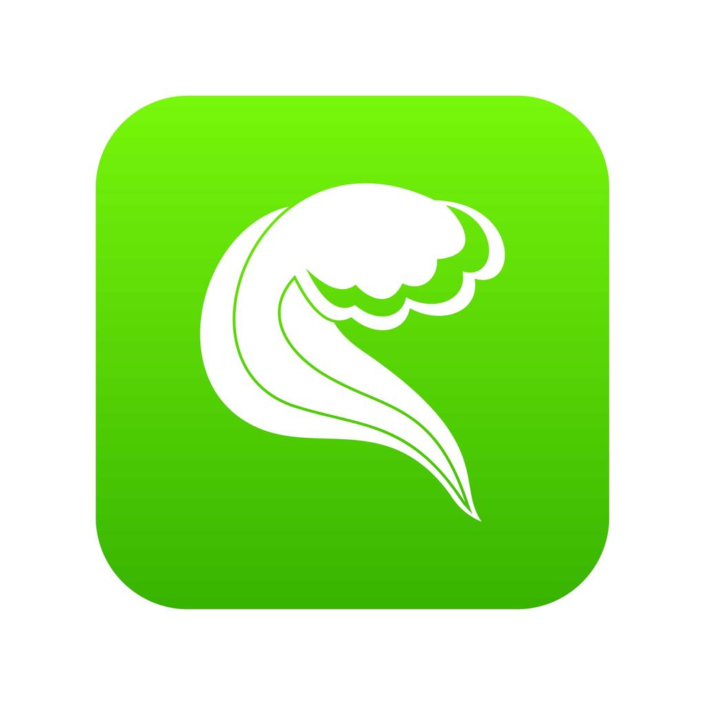 Oceano ou mar ícone onda verde digital
 - Vetor, Imagem