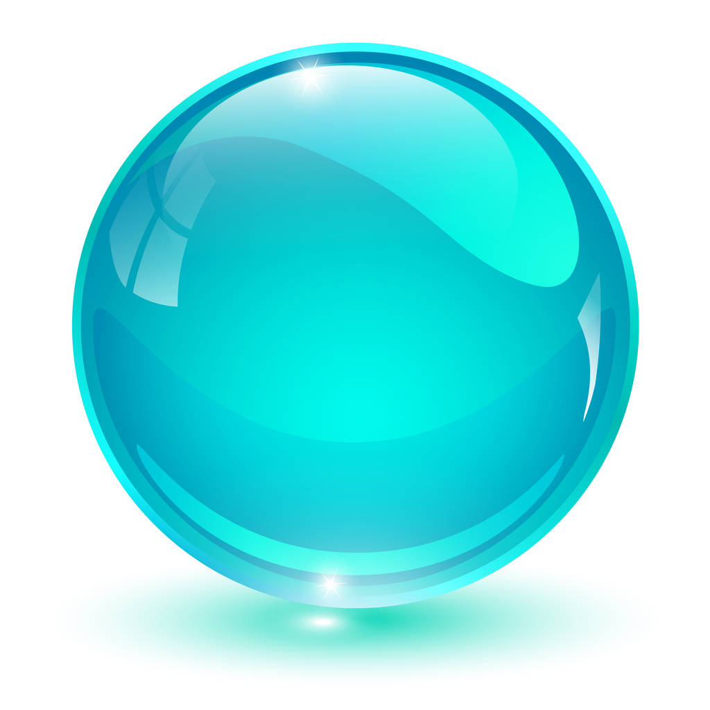 Esfera de vidro, bola vetorial 3D azul
 - Vetor, Imagem