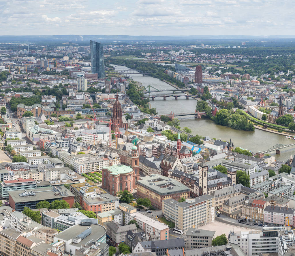 Allemagne Francfort-sur-le-Main gratte-ciel vue aérienne panoramique
 - Photo, image