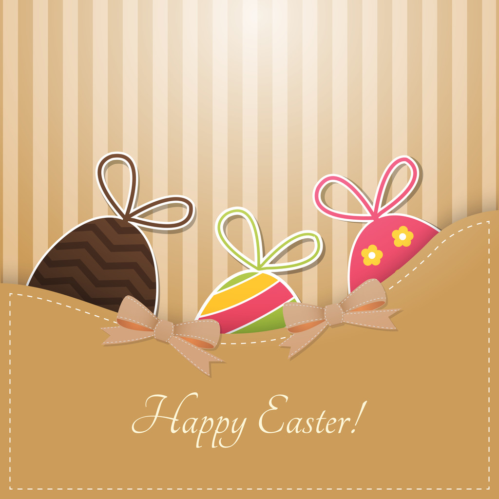 Vektor üdvözlőlap-húsvét, húsvéti tojások - Vektor, kép