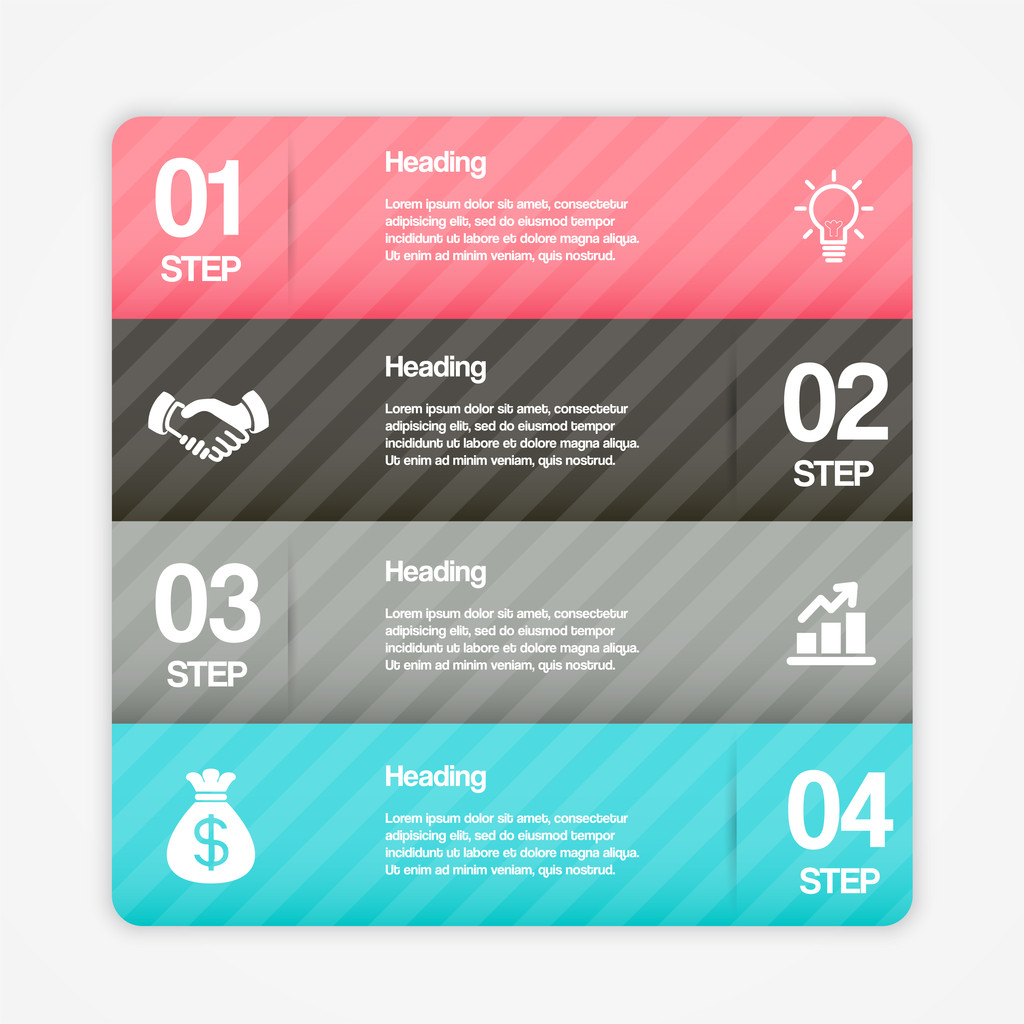 Modern Step By Step Web Elements. Vector Design Infographics - Vector, Image