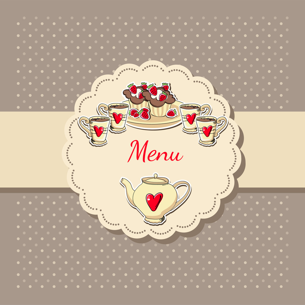 Vector illustration of tea menu. - Vector, Image