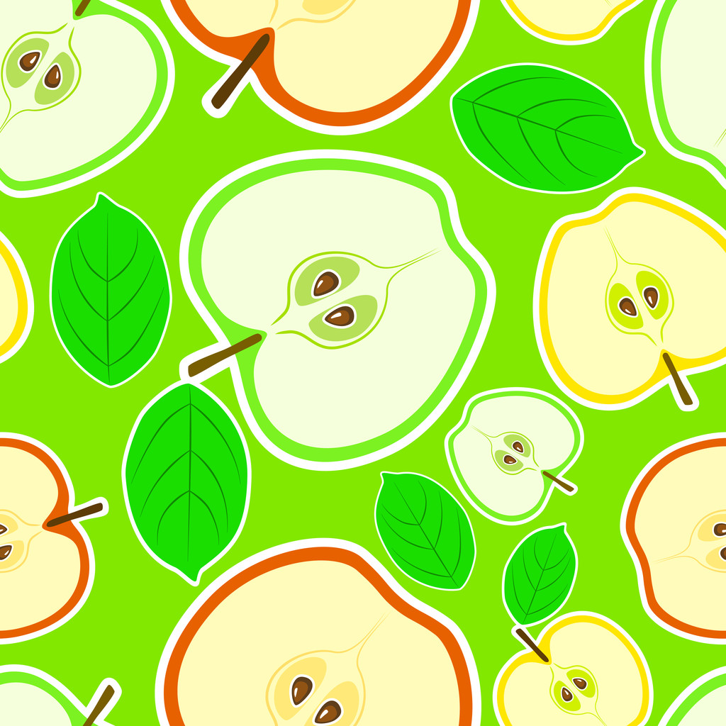 Vector background with apples. - Vector, Image