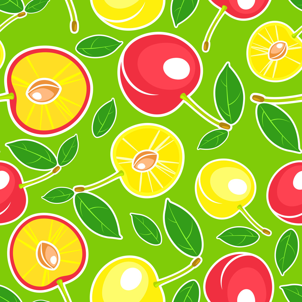 Vector background with cherry. - Vector, Image