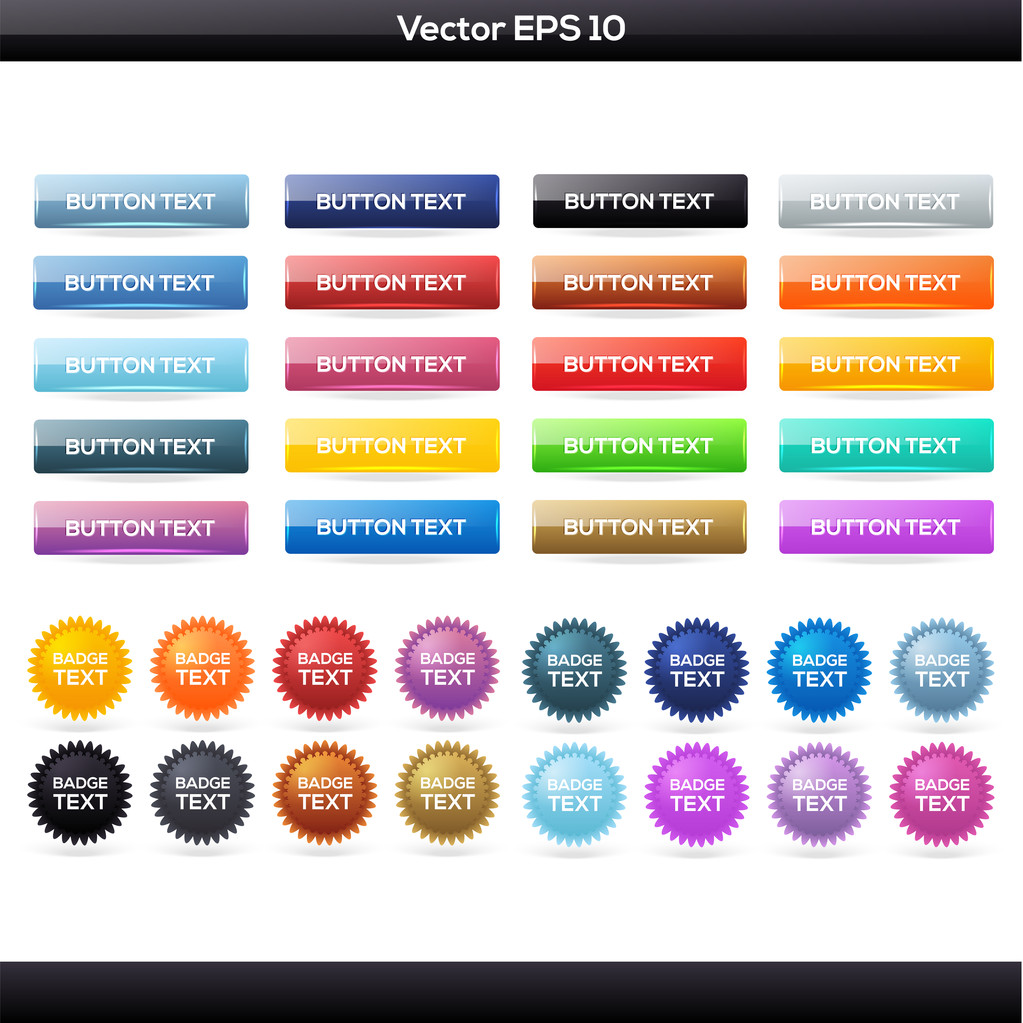 Vector set of buttons. - Vector, Image