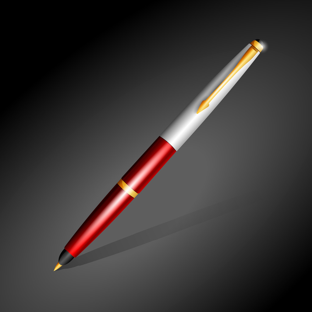 Red pen. Vector illustration - Vector, Image