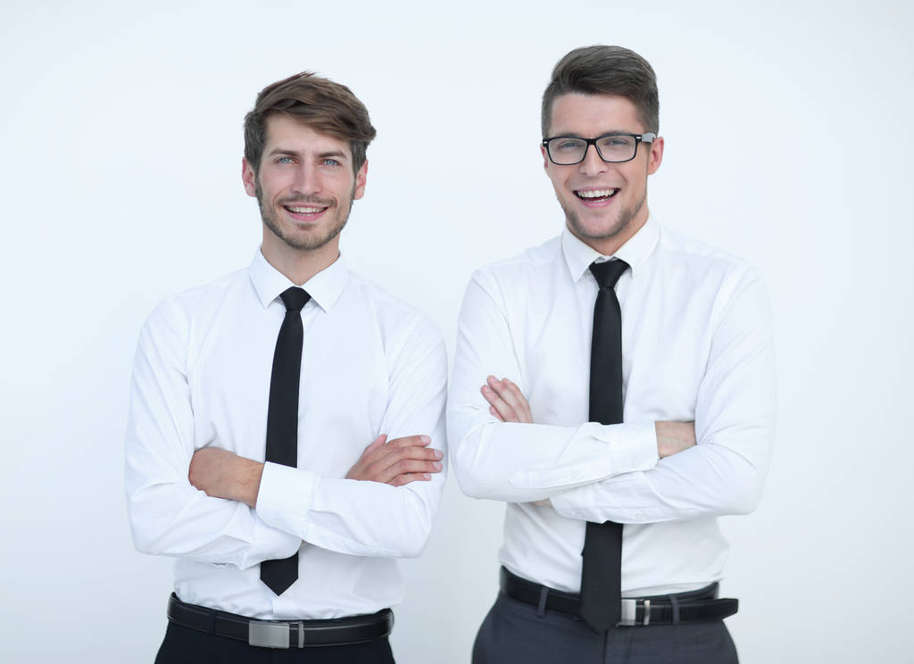 dwóch mężczyzn stojących w biurze - Zdjęcie, obraz