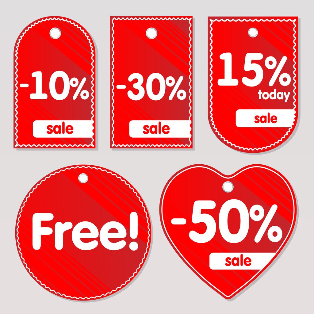 Vector red sale labels - Vector, Image