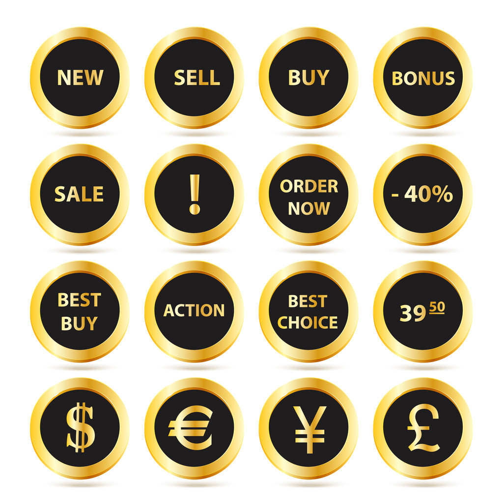 Set bottoni vendita oro
 - Vettoriali, immagini