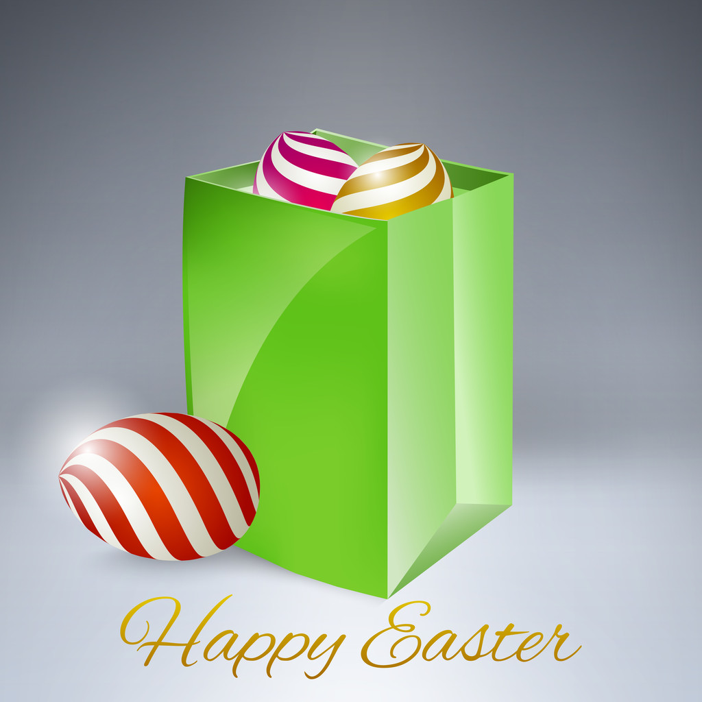 Vector background for happy easter with eggs. - Vector, Image